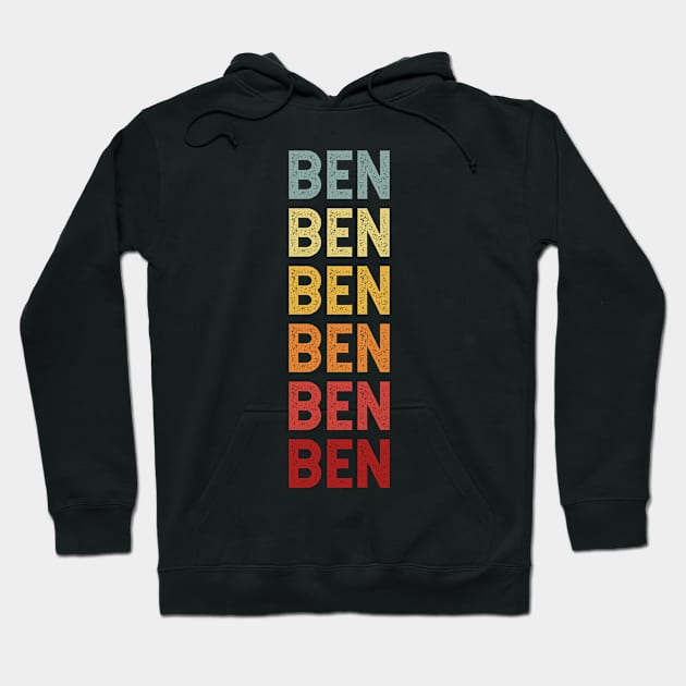 Ben Name Vintage Retro Gift Named Ben Hoodie by CoolDesignsDz